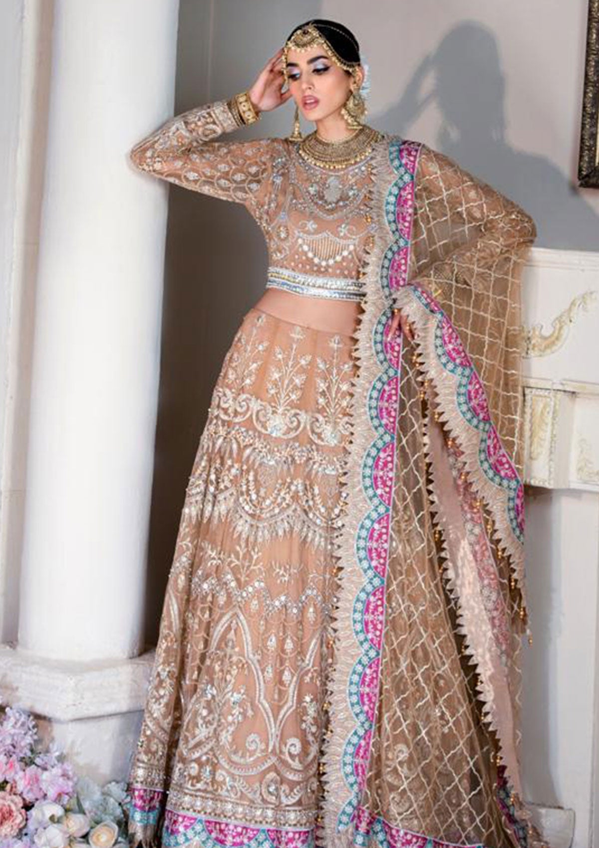 Formal Collection - Rubaaiyat - Handwork Wedding 23 - Freesia - D#06 - Official Rubaaiyat - Agha Fabrics UK