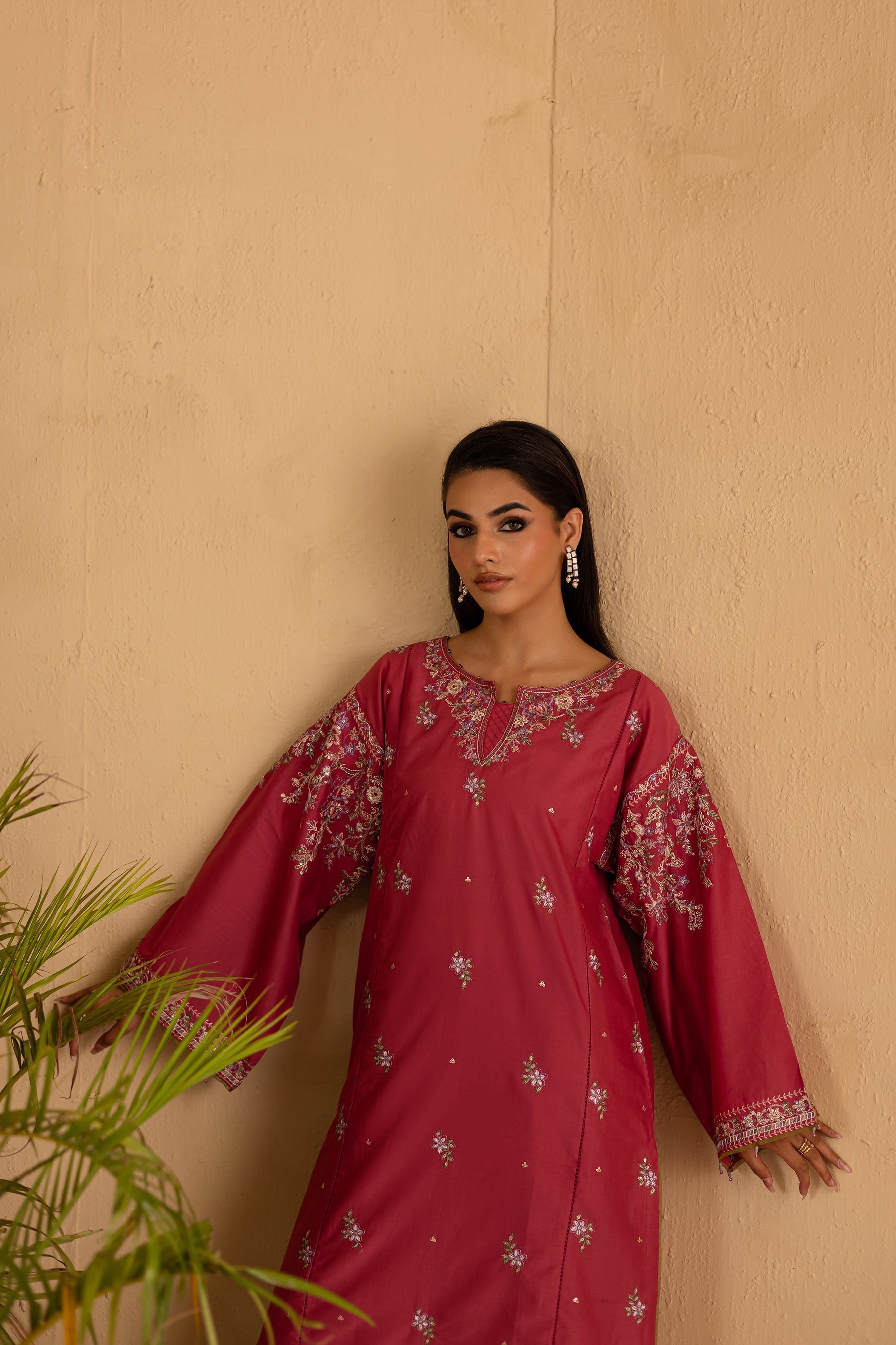 Batik | Nyra Embroidered Summer Solids | Blush - Official Batik - Agha Fabrics UK
