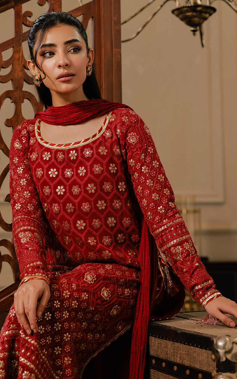 Threads and Motifs | Formal Dresses 25 | Embroidered Shirt With Gharara And Dupatta