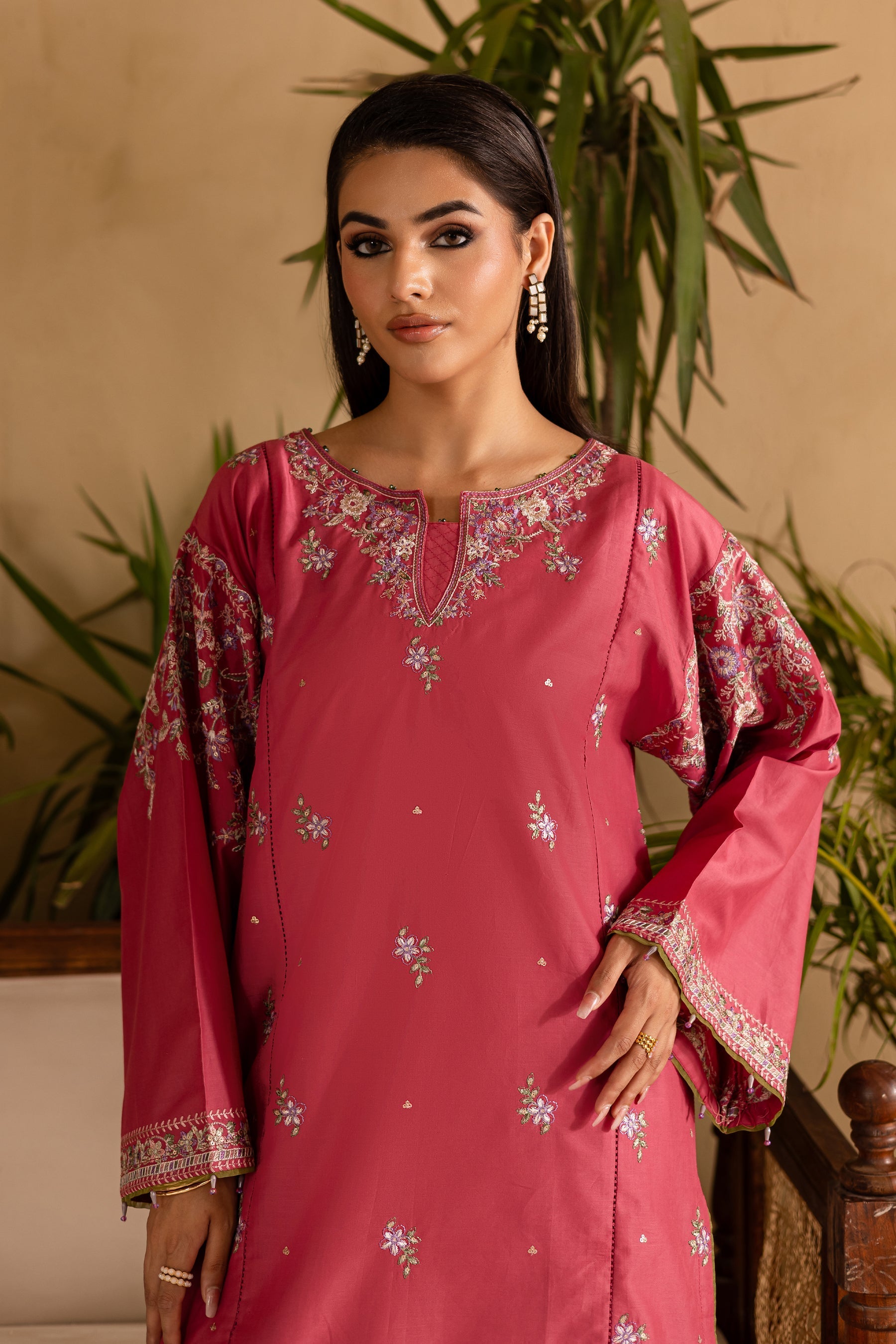 Batik | Nyra Embroidered Summer Solids | Blush - Official Batik - Agha Fabrics UK