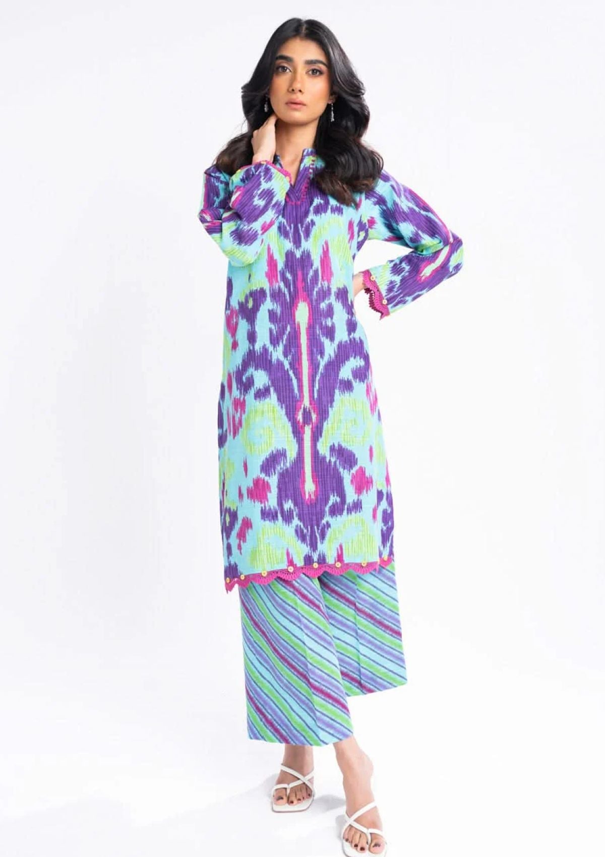 Winter Collection - Al Karam - Unstitched 24 - FW-63-24-FEROZI - Official Al Karam - Agha Fabrics UK