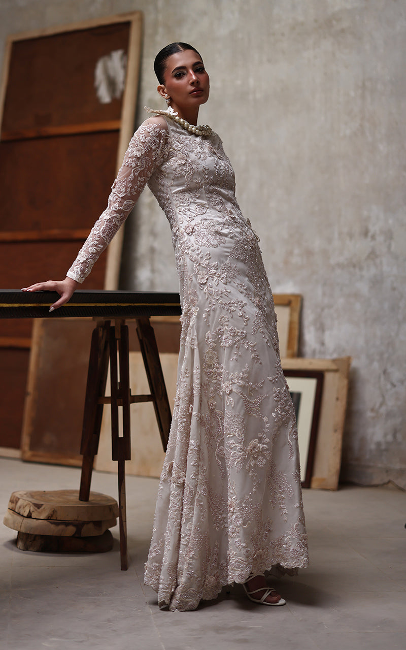 Threads and Motifs | Formal Dresses 25 | Net Embroidered Dress