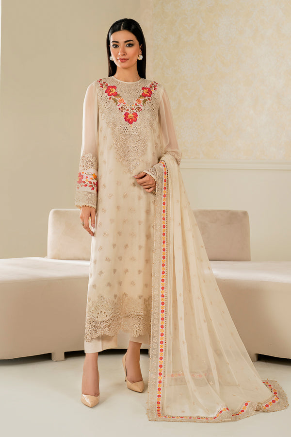 Baroque | Luxury Pret 25 | EMBROIDERED CHIFFON PR-1145 - Official Baroque - Agha Fabrics UK