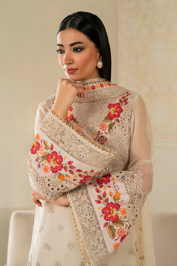 Baroque | Luxury Pret 25 | EMBROIDERED CHIFFON PR-1145 - Official Baroque - Agha Fabrics UK