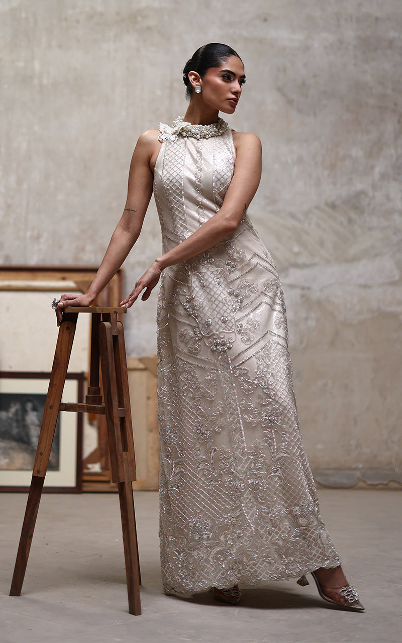 Threads and Motifs | Formal Dresses 25 | Net Embroidered Dress