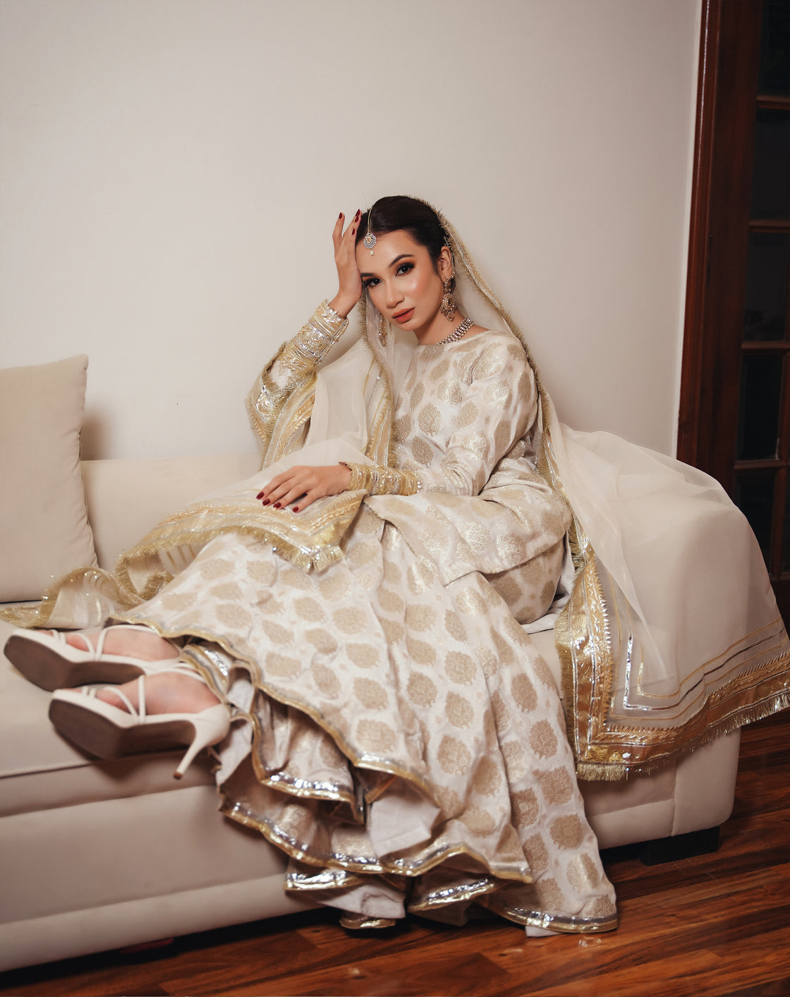 Zar | Gharara Formals | White - Official Zar - Agha Fabrics UK