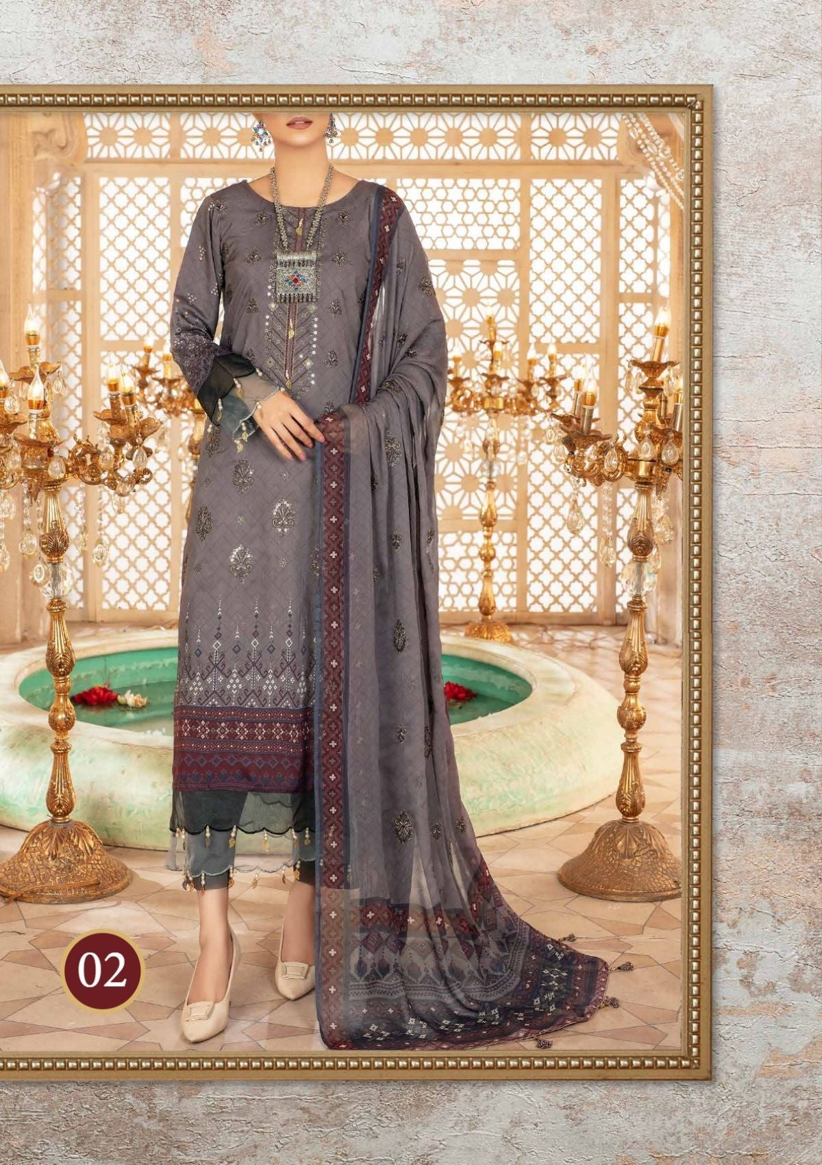 Winter Collection - Laiba - D/P Viscose - V23 - LV#02 - Official Laiba - Agha Fabrics UK