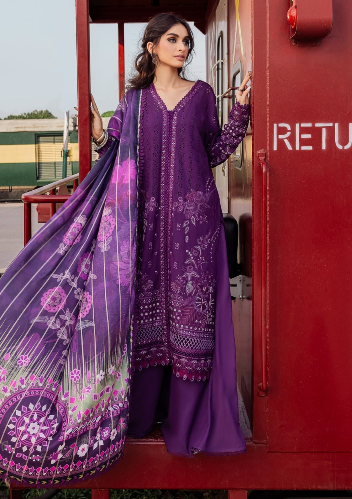 Winter Collection - Nureh - Maya - Linen - NS#90 - Official Nureh - Agha Fabrics UK