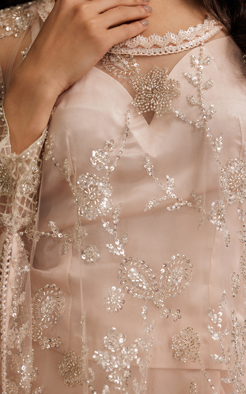 Threads and Motifs | Formal Dresses 25 | Net Embroidered Cape With Tube And Skirt