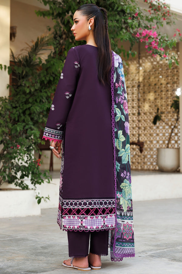 Farasha | Summer Weaves Embroidered Lawn | Plum Allure