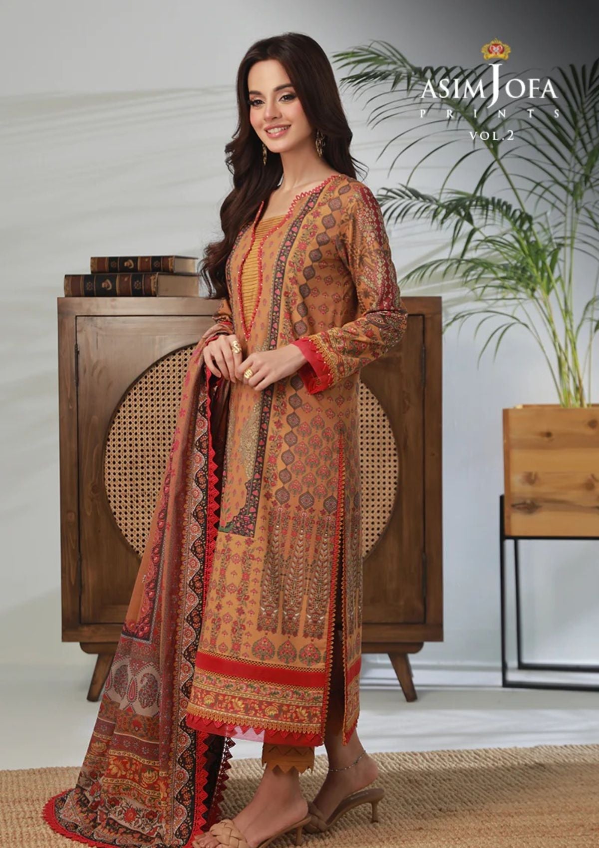 Lawn Collection - Asim Jofa - Basic - Print - 3 Pcs - AJBP#34 - Official Asim Jofa - Agha Fabrics UK