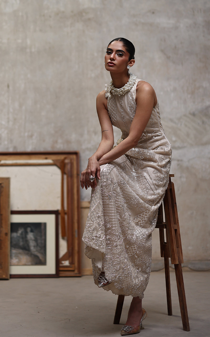 Threads and Motifs | Formal Dresses 25 | Net Embroidered Dress