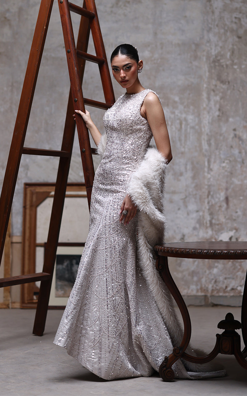 Threads and Motifs | Formal Dresses 25 | Net Embroidered Dress