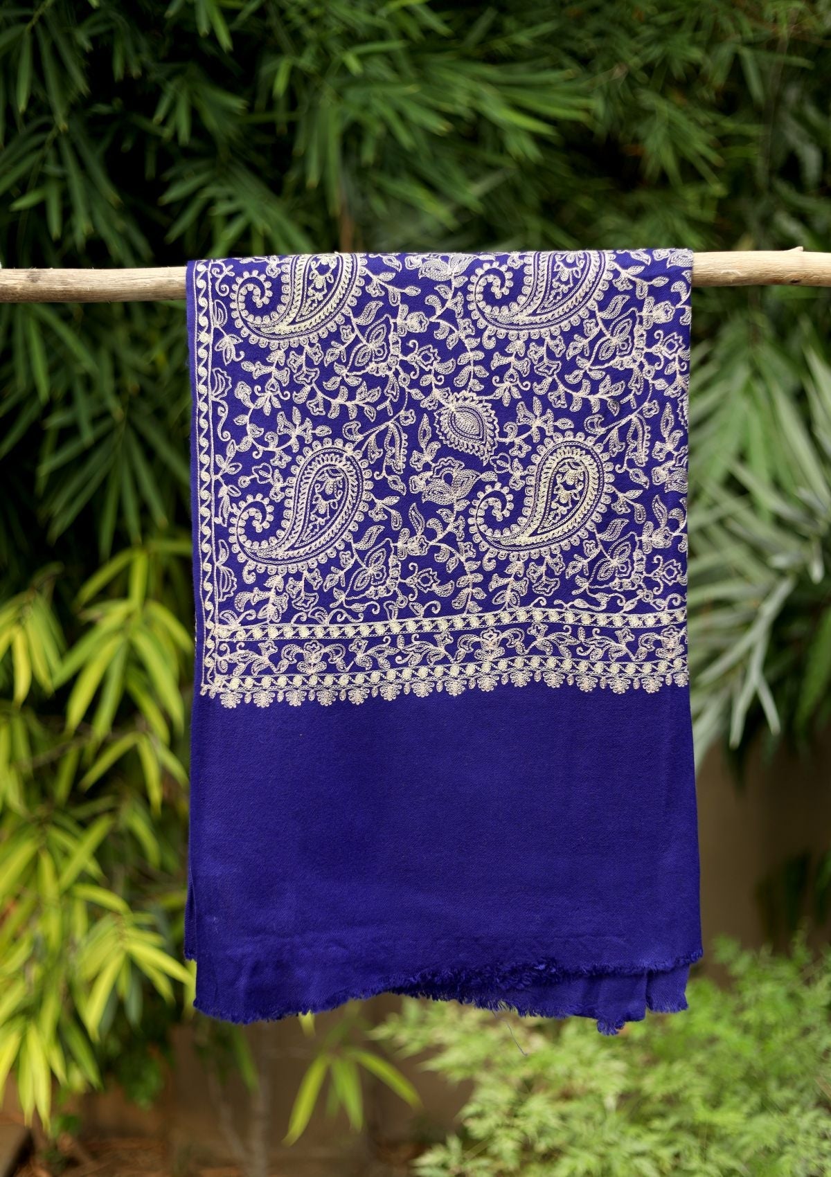 Ari Work Wool Shawl D - 52 - R Blue - Official Shawls Niche - Agha Fabrics UK