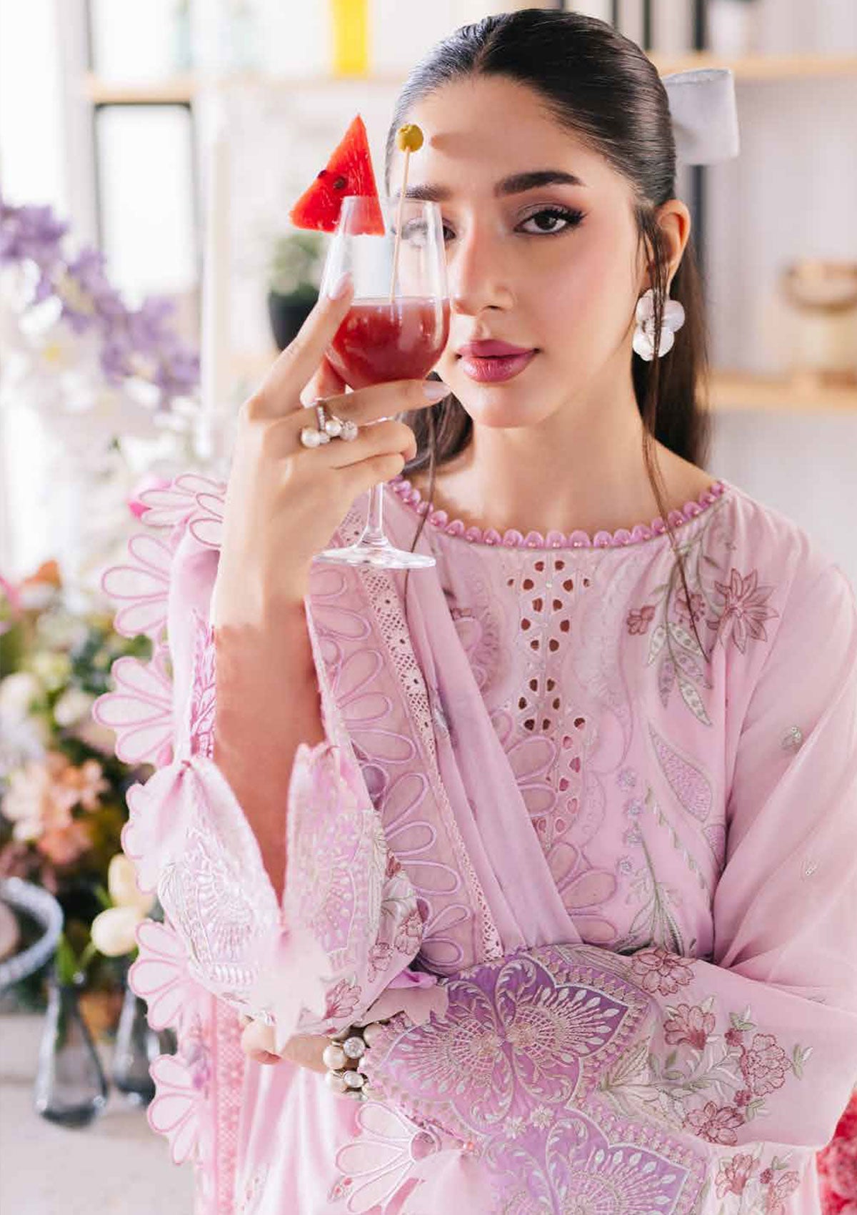 Lawn Collection - Nureh - Eid Escape - NE24#87 - Sparkle Pink - Official Nureh - Agha Fabrics UK