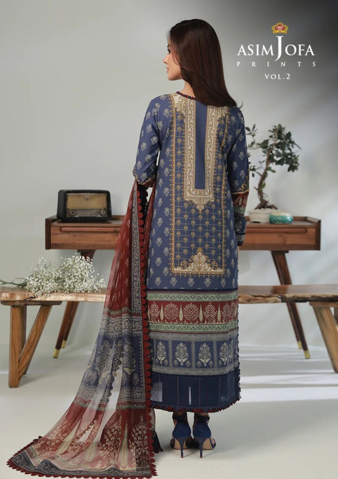 Lawn Collection - Asim Jofa - Basic - Print - 3 Pcs - AJBP#45 - Official Asim Jofa - Agha Fabrics UK