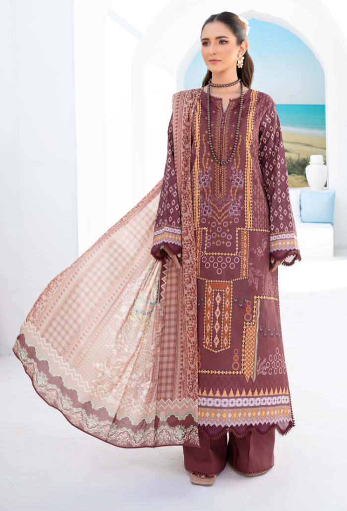 Humdum | Saira Bano Lawn 24 | D07 - Official HumDum - Agha Fabrics UK