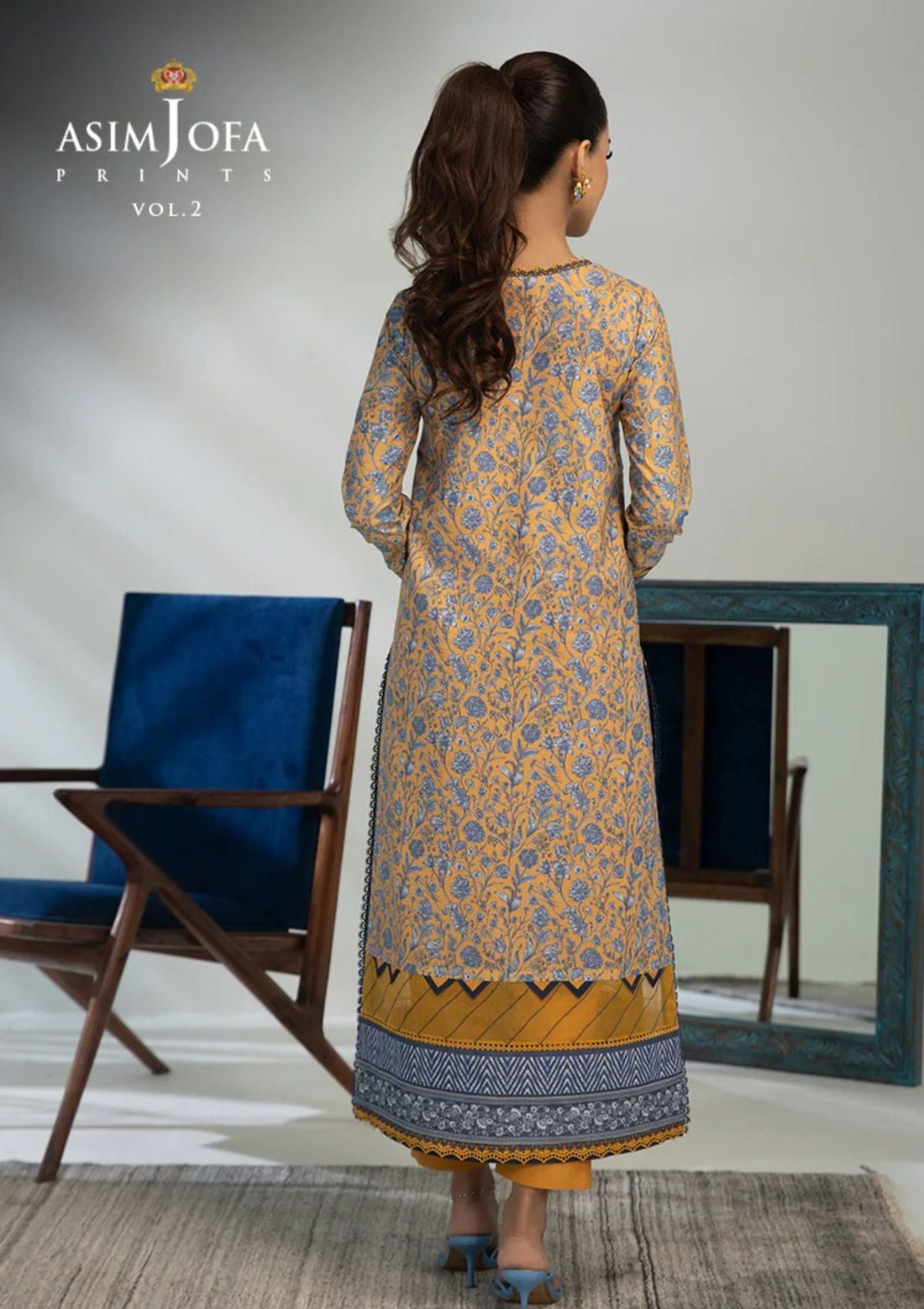 Lawn Collection - Asim Jofa - Basic - Print - 1 Pc - AJBP#56 - Official Asim Jofa - Agha Fabrics UK
