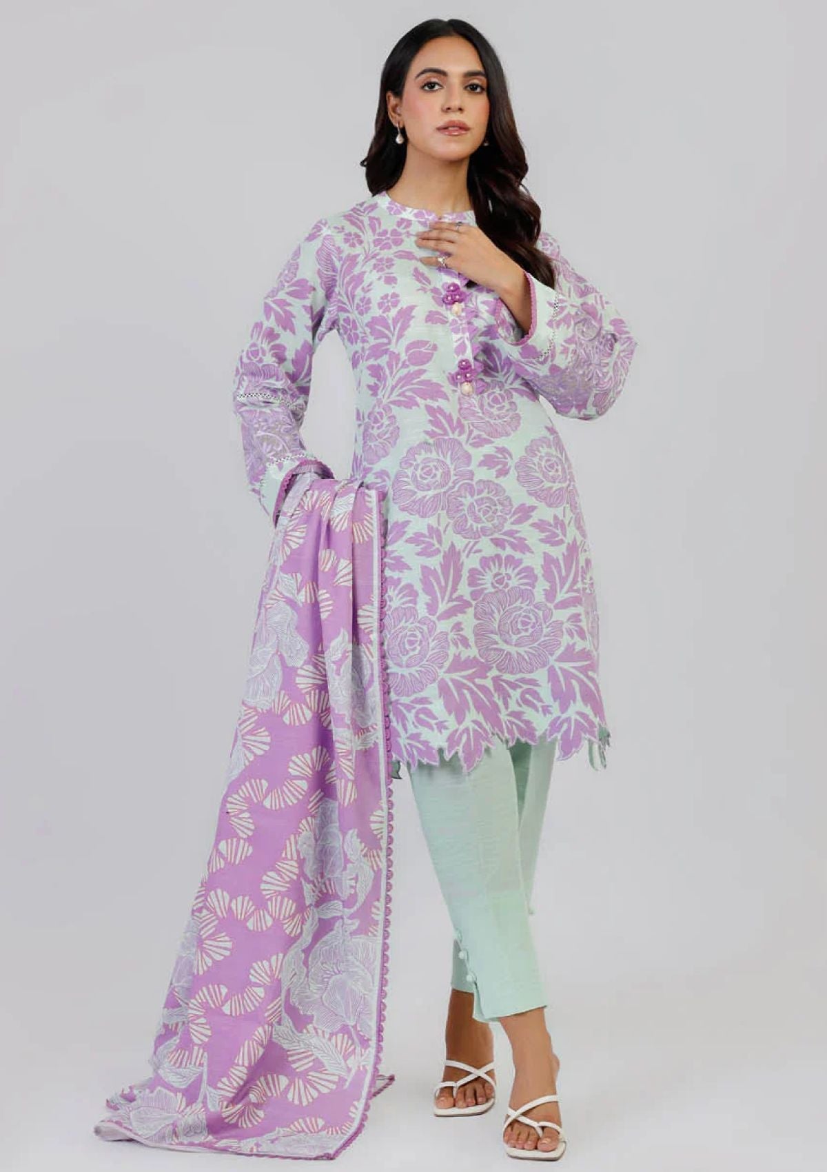Winter Collection - Al Karam - Unstitched 24 - FW-12-24-LILAC - Official Al Karam - Agha Fabrics UK