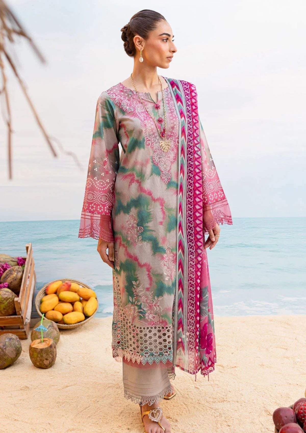 Lawn Collection - Nureh - Gardenia - Embroidered 24 - NS#137 - Official Nureh - Agha Fabrics UK