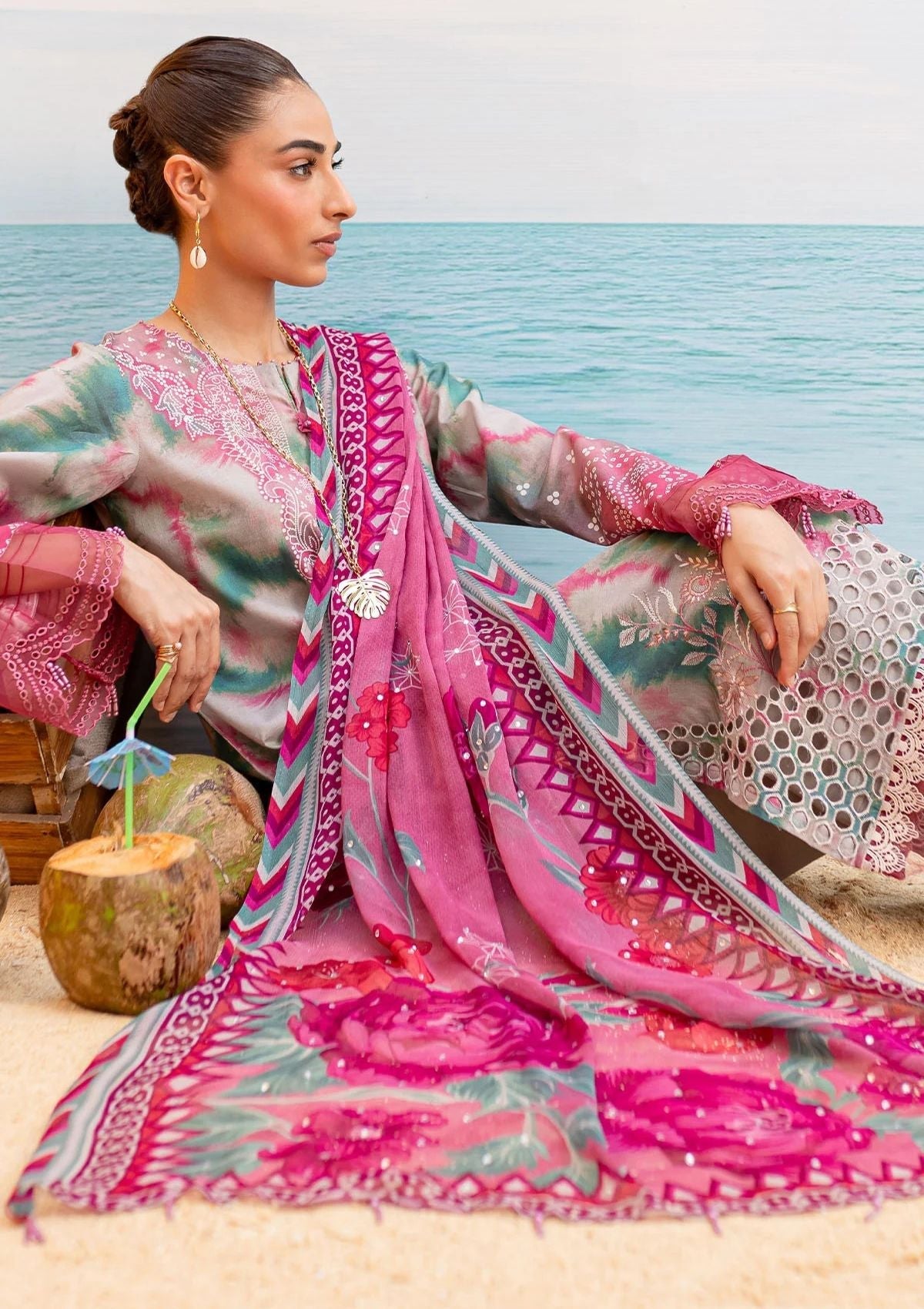 Lawn Collection - Nureh - Gardenia - Embroidered 24 - NS#137 - Official Nureh - Agha Fabrics UK