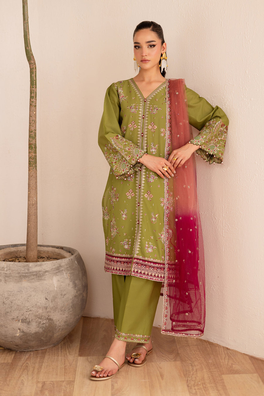 Batik | Nyra Embroidered Summer Solids | Slush - Official Batik - Agha Fabrics UK