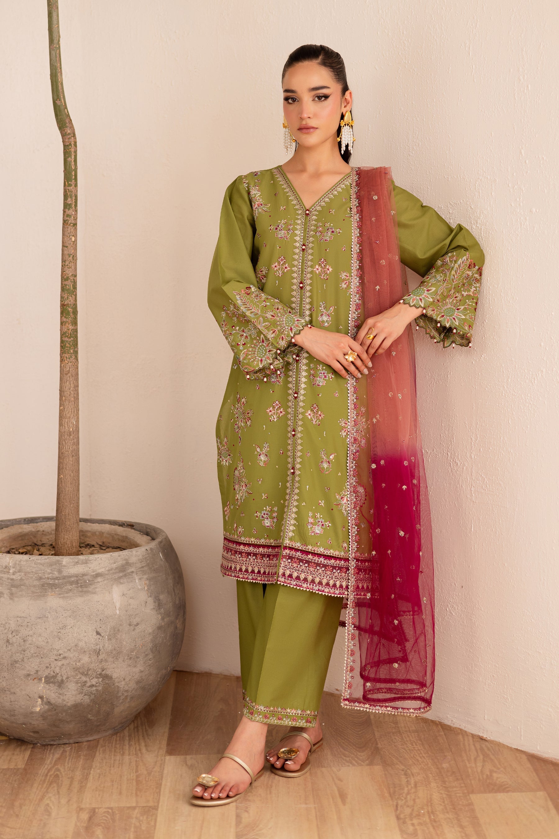 Batik | Nyra Embroidered Summer Solids | Slush - Official Batik - Agha Fabrics UK