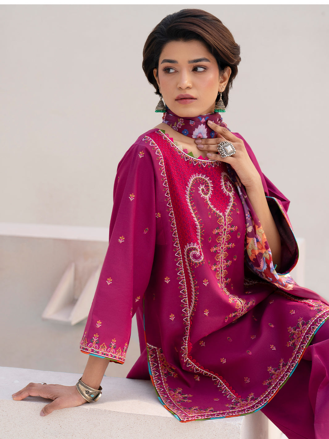 Bin Ilyas | Aaina Summer Edit 25 | 82 - A - Official Bin Ilyas - Agha Fabrics UK