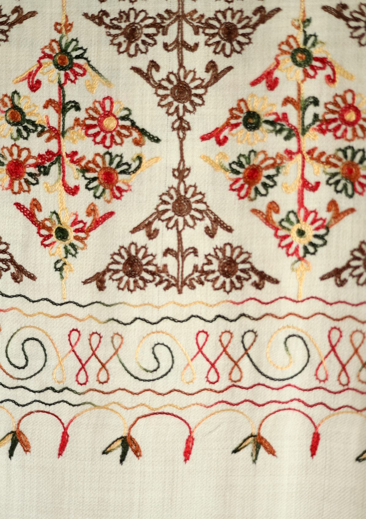 Ari Work Wool Shawl D - 25 - Fawn - Official Shawls Niche - Agha Fabrics UK