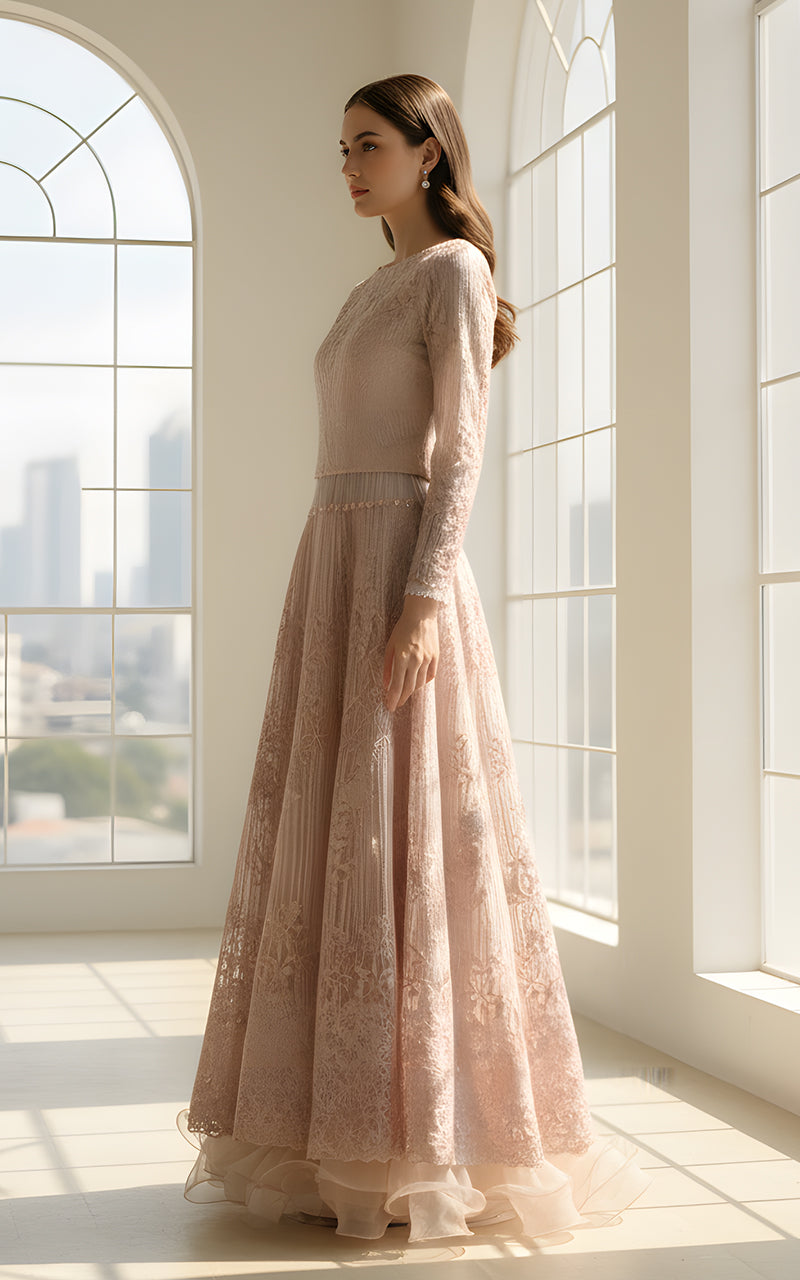 Threads and Motifs | Formal Dresses 25 | Organza Embroidered Blouse And Lehenga