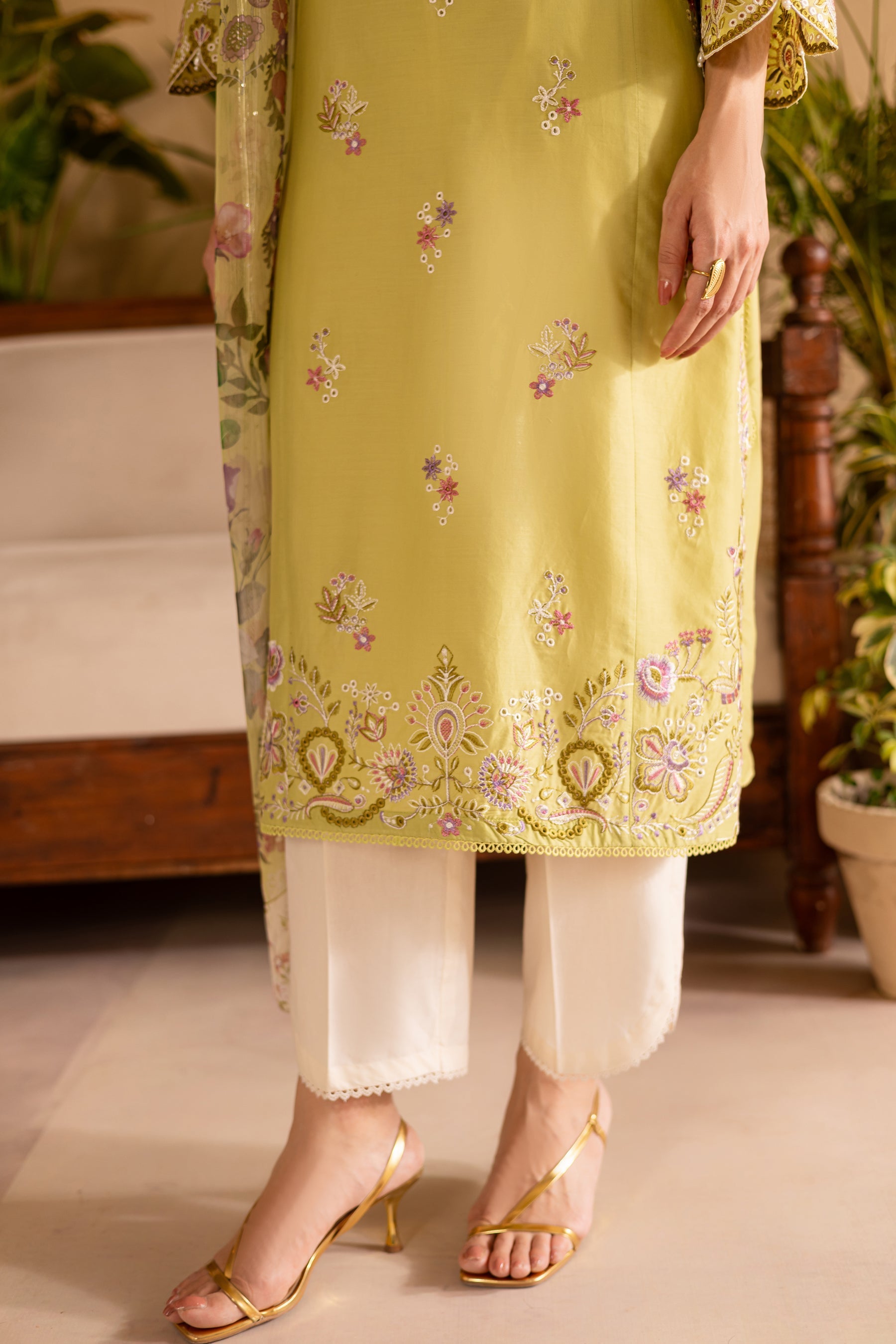 Batik | Nyra Embroidered Summer Solids | Apple Pie - Official Batik - Agha Fabrics UK