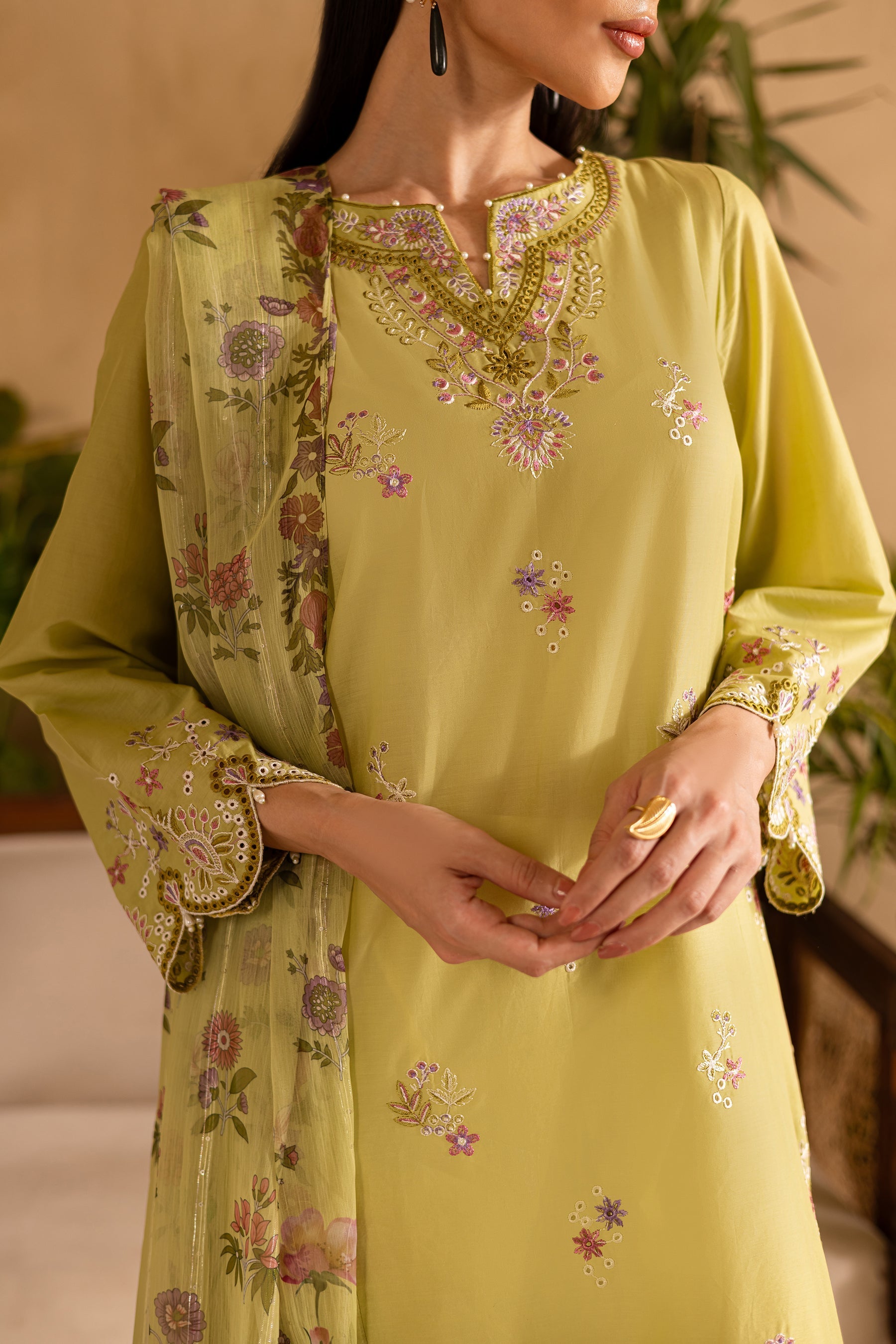 Batik | Nyra Embroidered Summer Solids | Apple Pie - Official Batik - Agha Fabrics UK