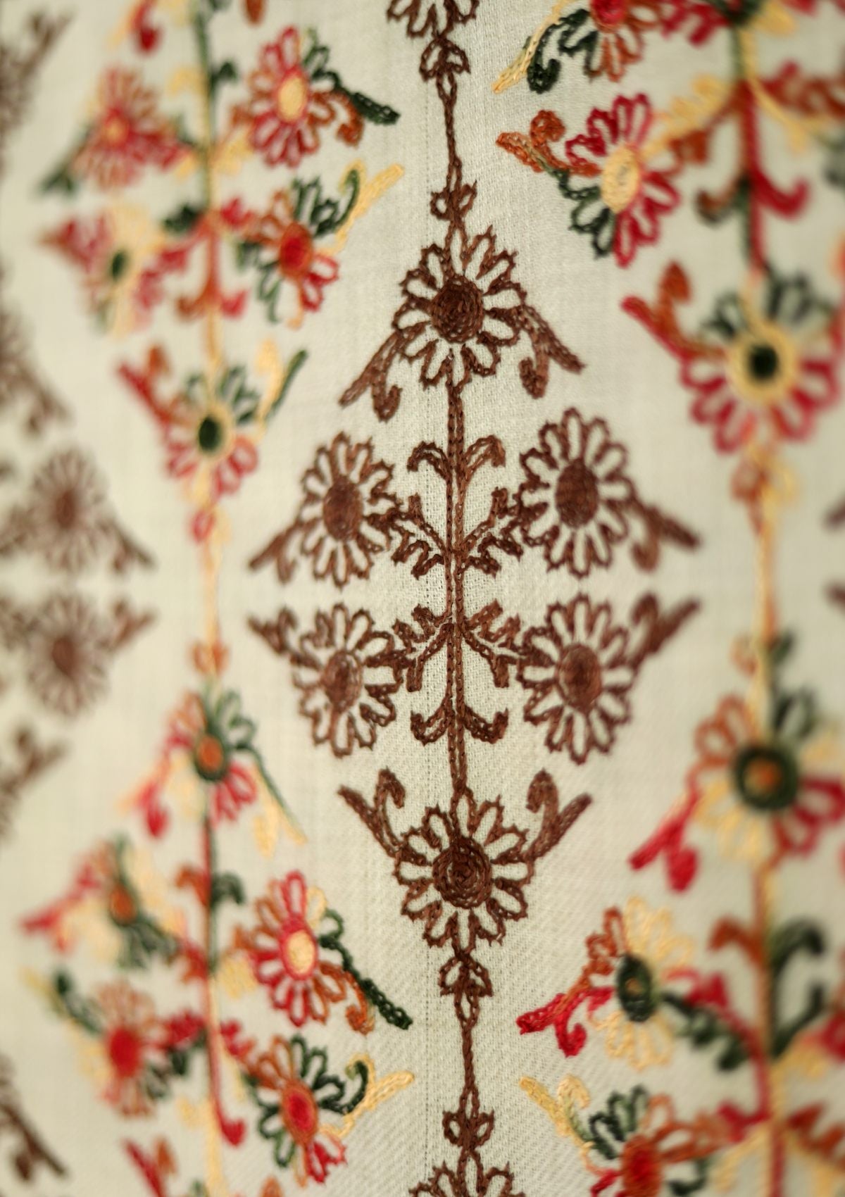 Ari Work Wool Shawl D - 25 - Fawn - Official Shawls Niche - Agha Fabrics UK