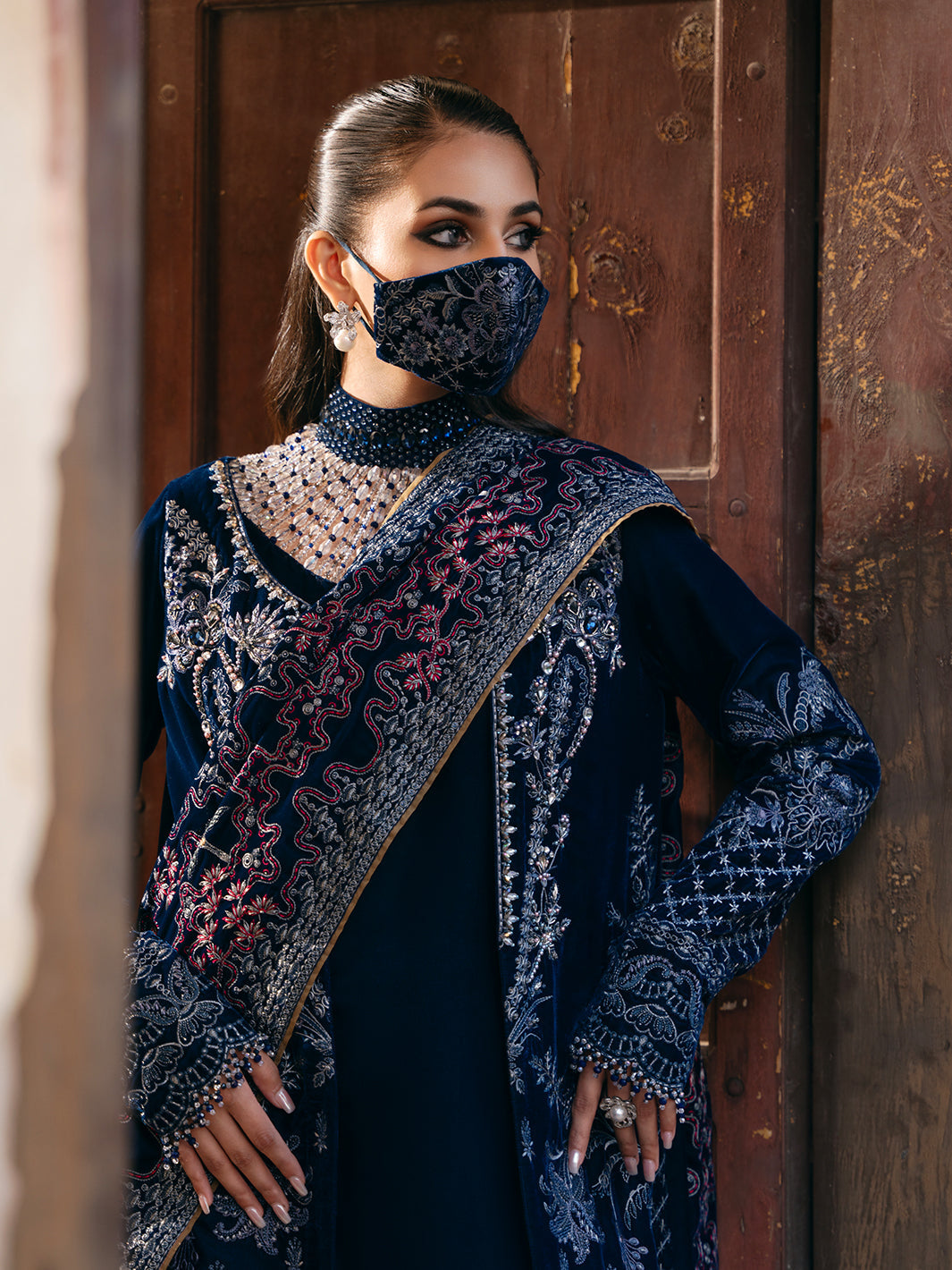 Flossie | Siara Velvet Formals | V-106 - B - Official Flossie - Agha Fabrics UK