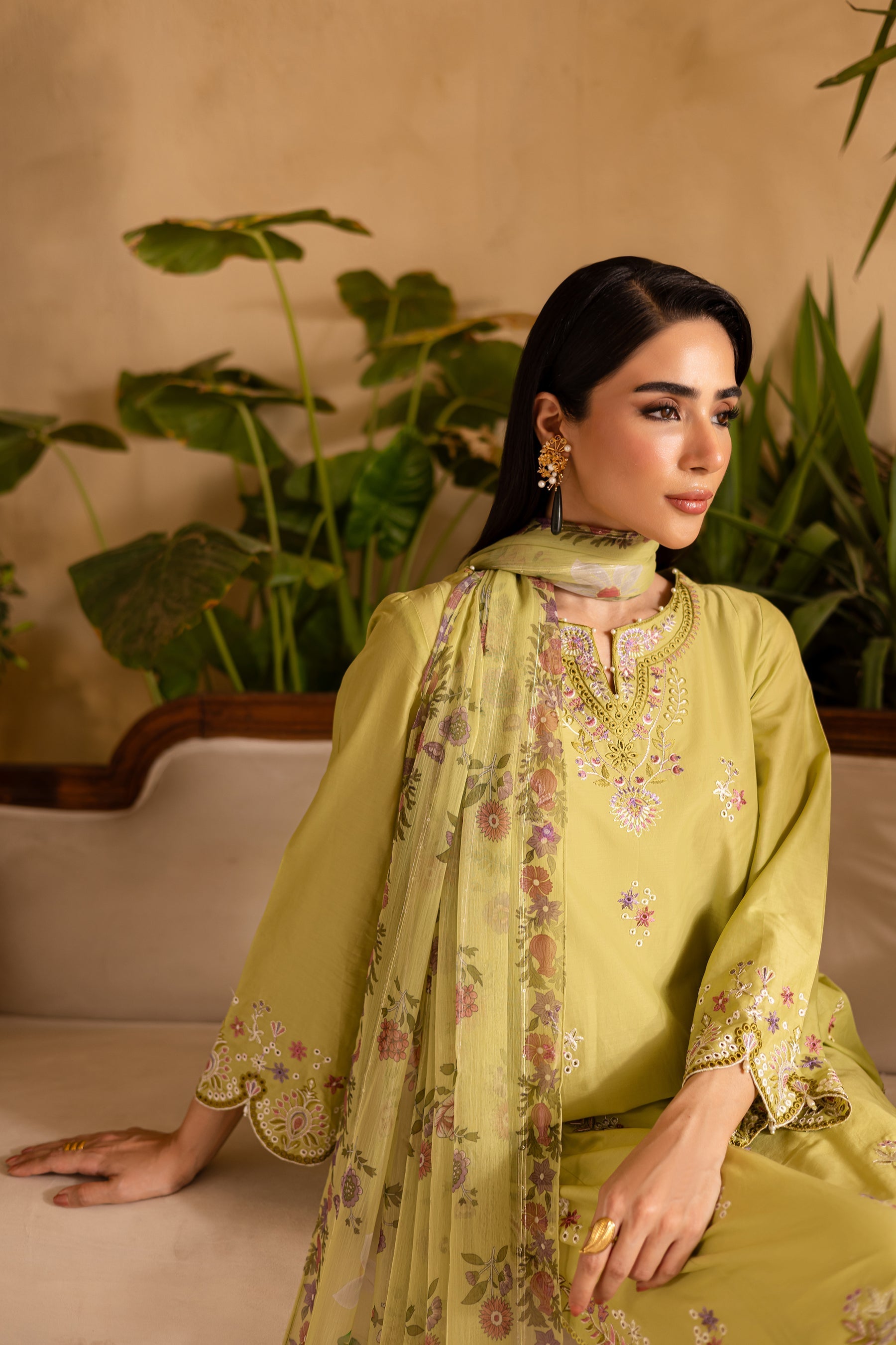 Batik | Nyra Embroidered Summer Solids | Apple Pie - Official Batik - Agha Fabrics UK