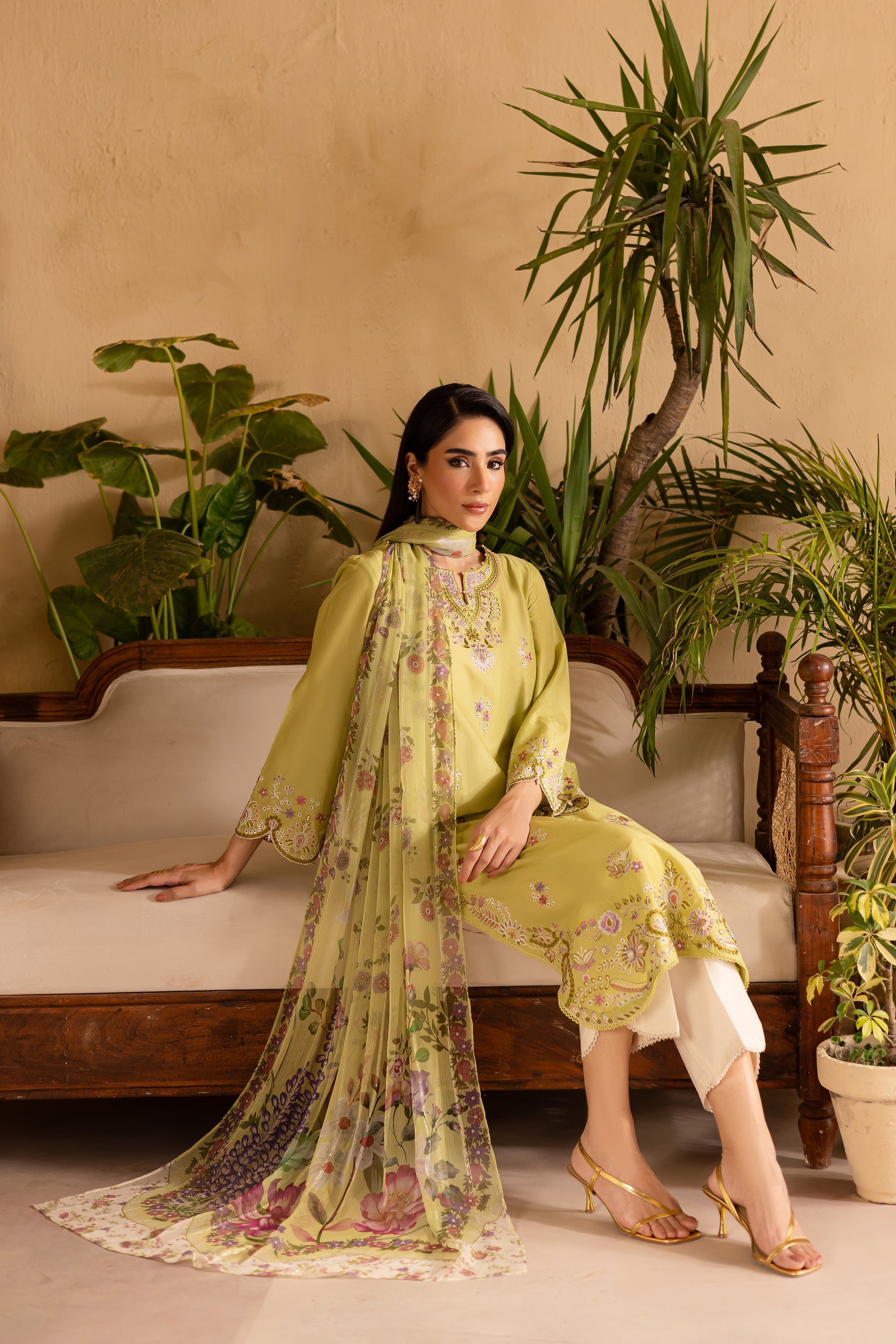 Batik | Nyra Embroidered Summer Solids | Apple Pie - Official Batik - Agha Fabrics UK