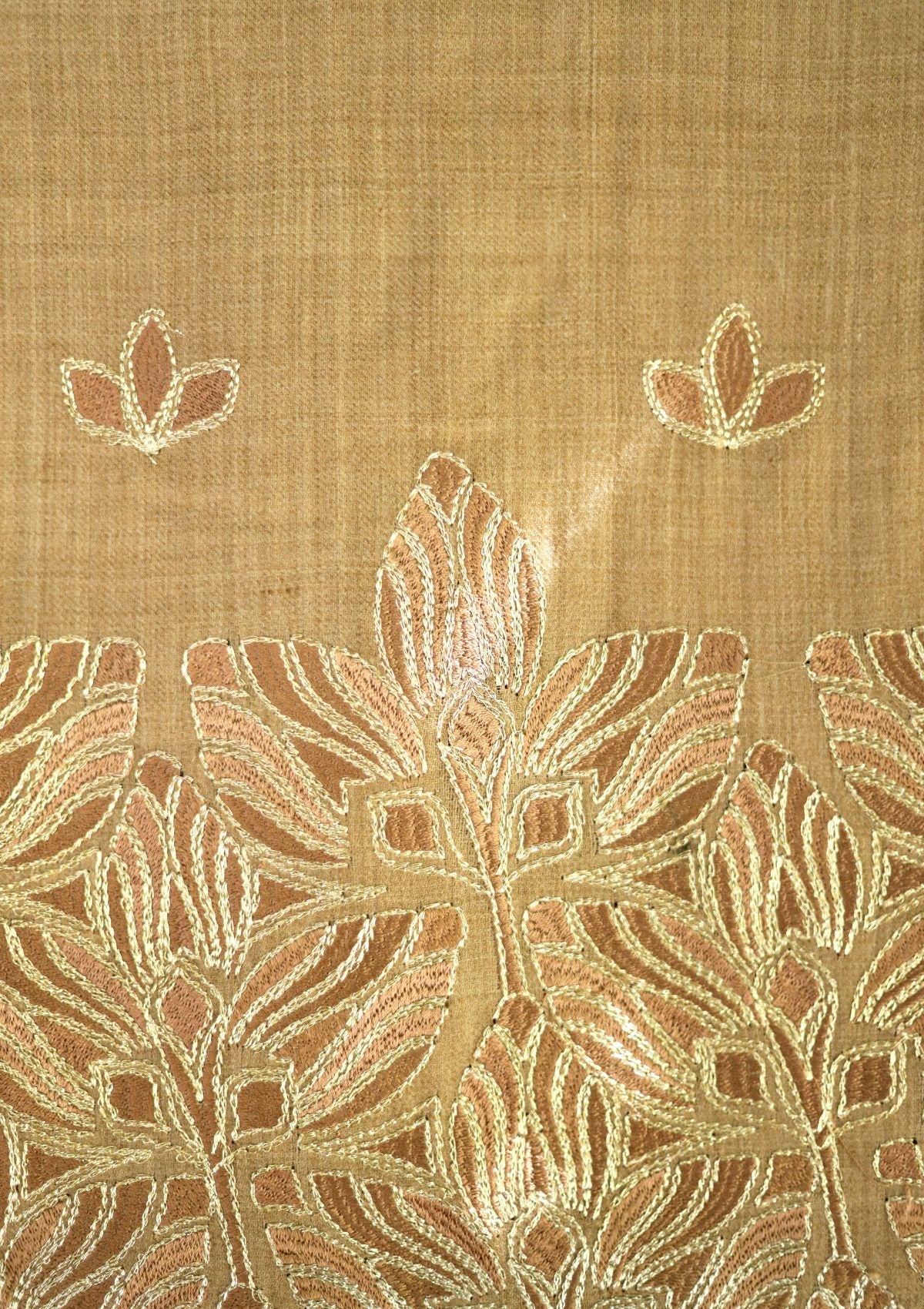 Ari Work Wool Shawl D - 109 - Brown - Official Shawls Niche - Agha Fabrics UK