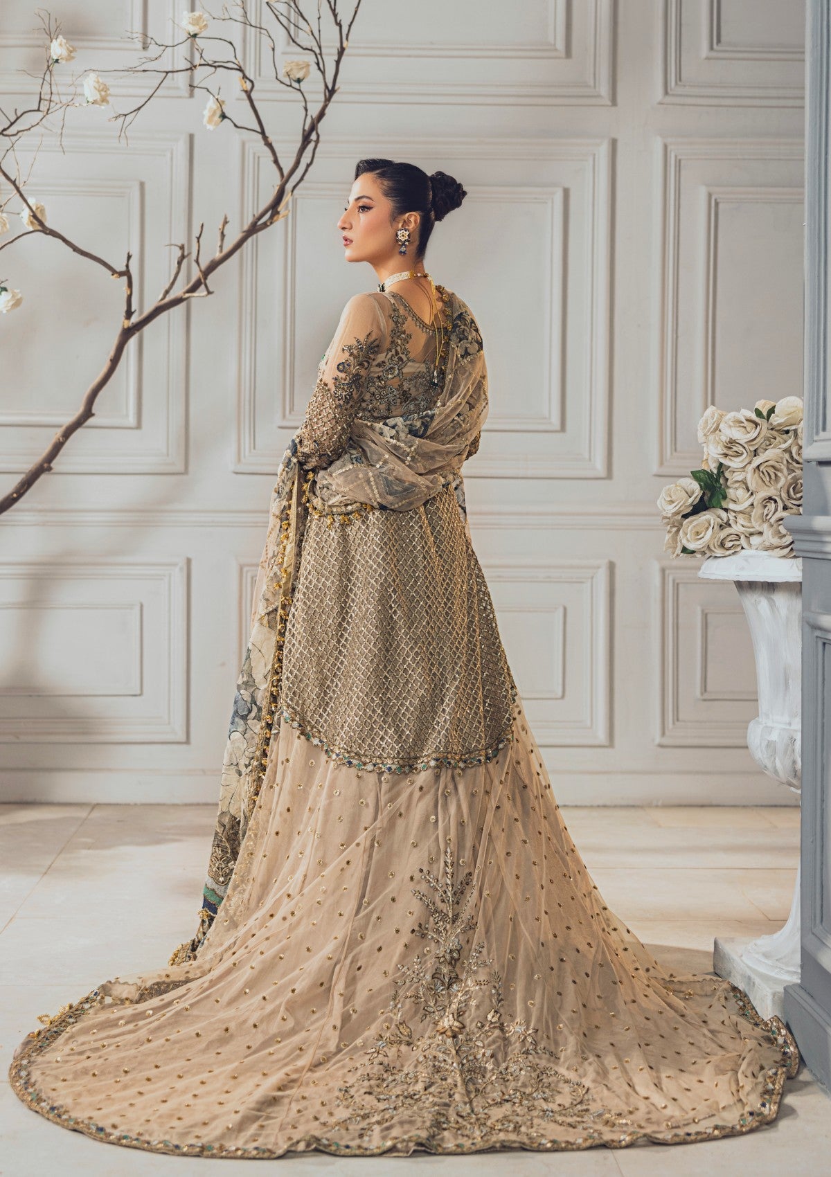 Formal Collection - Rubaaiyat - Wedding Edit 24 - Skin Gold - Official Rubaaiyat - Agha Fabrics UK