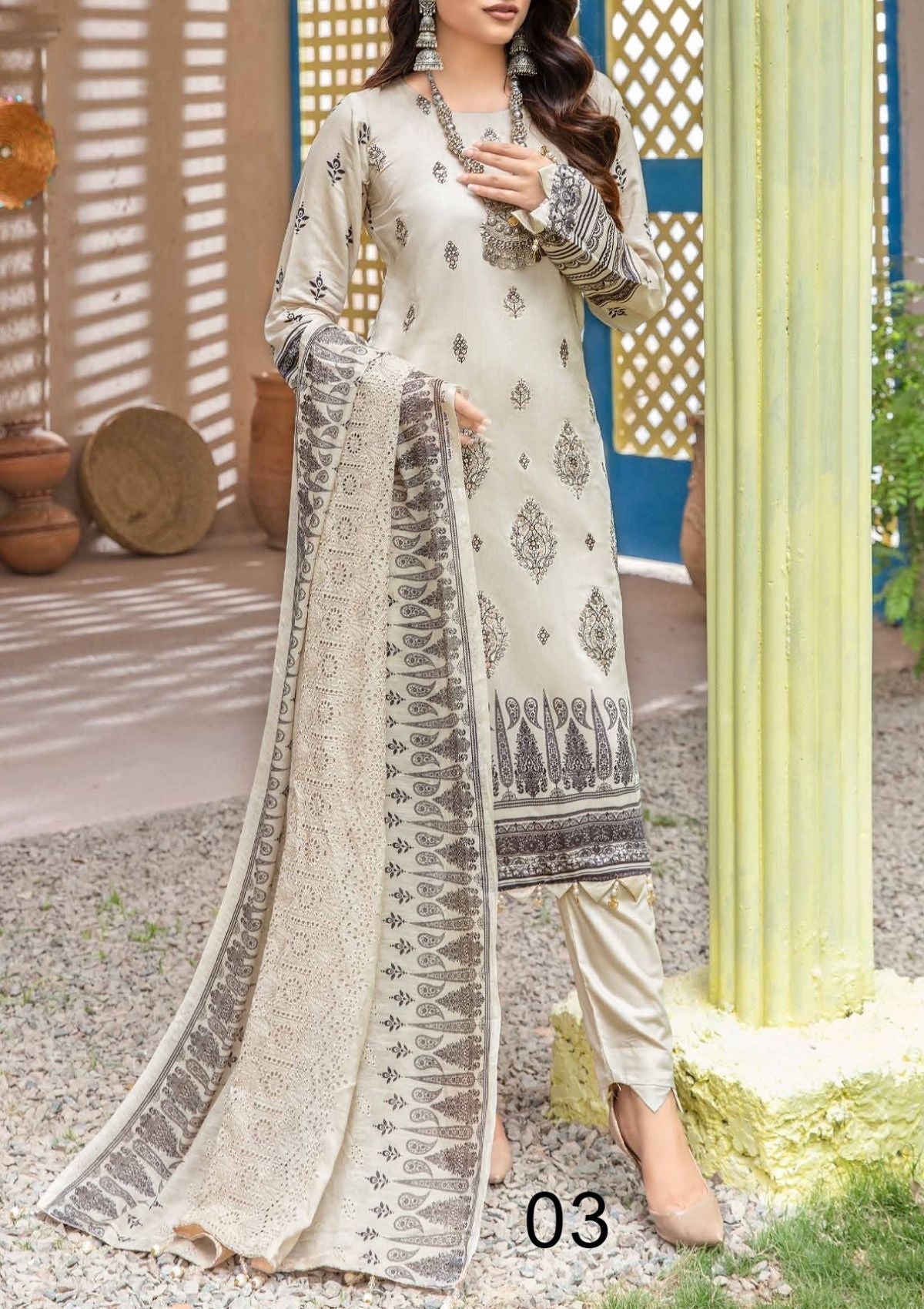Winter Collection - Laiba - D/P Viscose - V26 - LV#03 - Official Laiba - Agha Fabrics UK