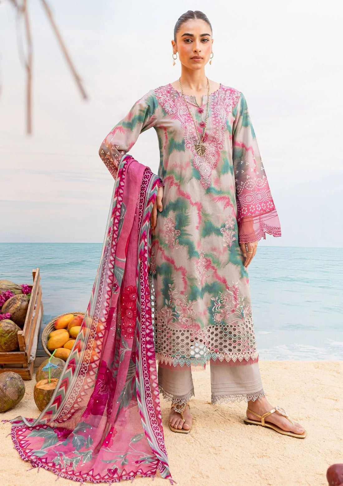 Lawn Collection - Nureh - Gardenia - Embroidered 24 - NS#137 - Official Nureh - Agha Fabrics UK