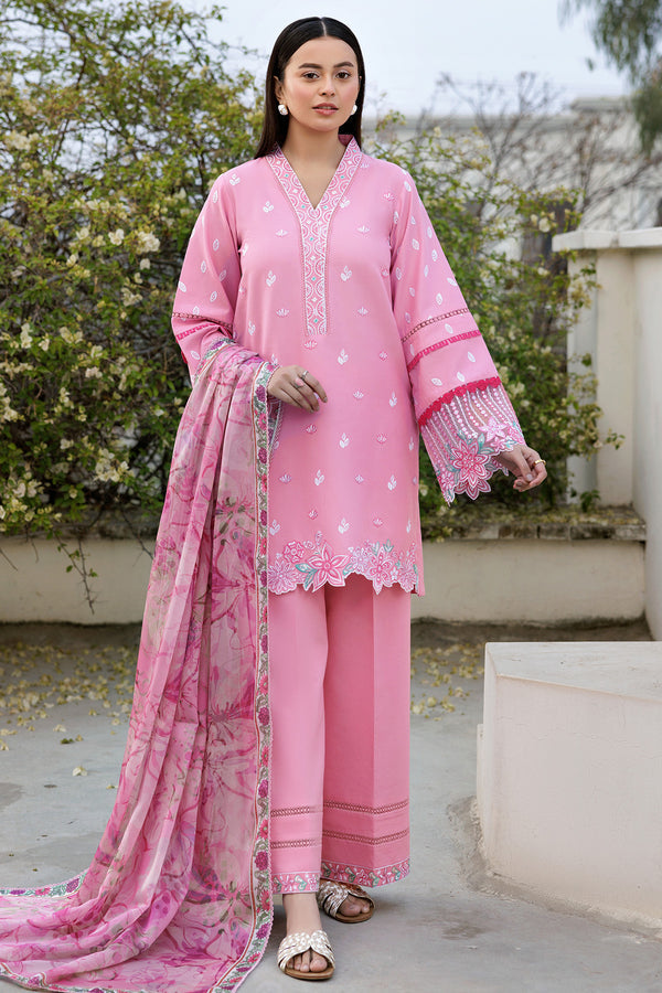 Farasha | Summer Weaves Embroidered Lawn | Soft Mist