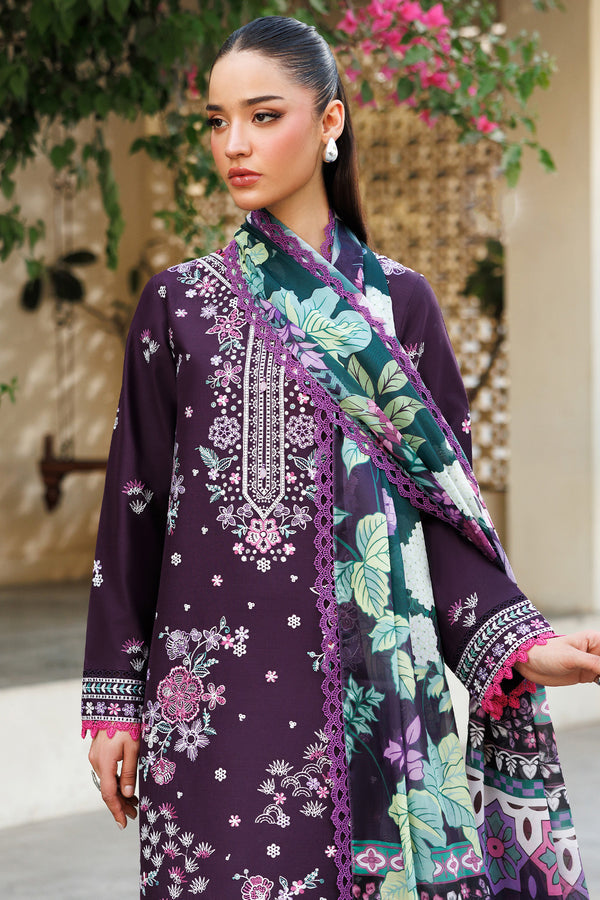 Farasha | Summer Weaves Embroidered Lawn | Plum Allure