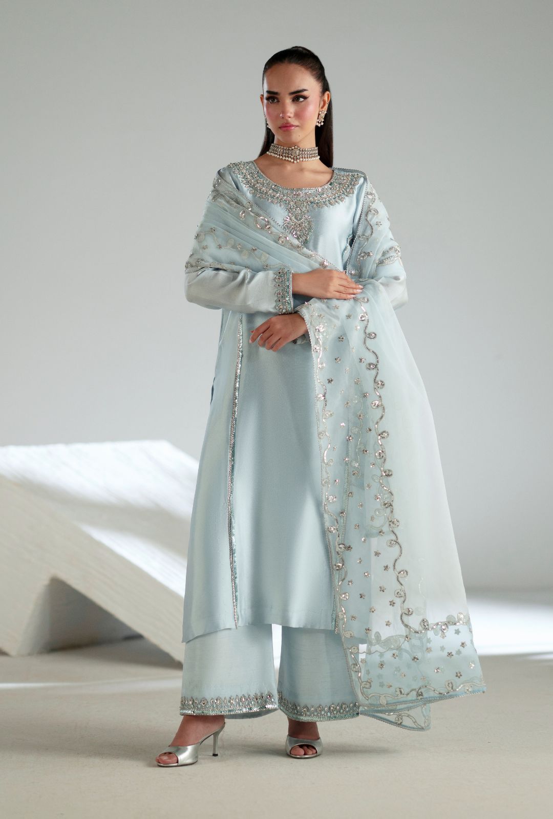 Inayat | Luminae Luxe Pret 25 | Mist - Official Inayat - Agha Fabrics UK
