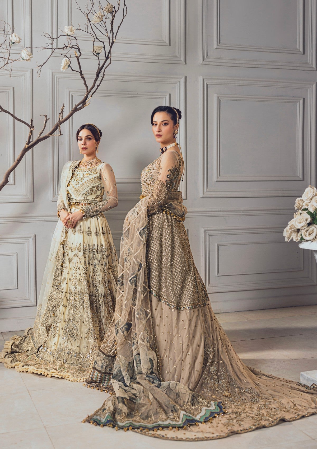 Formal Collection - Rubaaiyat - Wedding Edit 24 - Skin Gold - Official Rubaaiyat - Agha Fabrics UK
