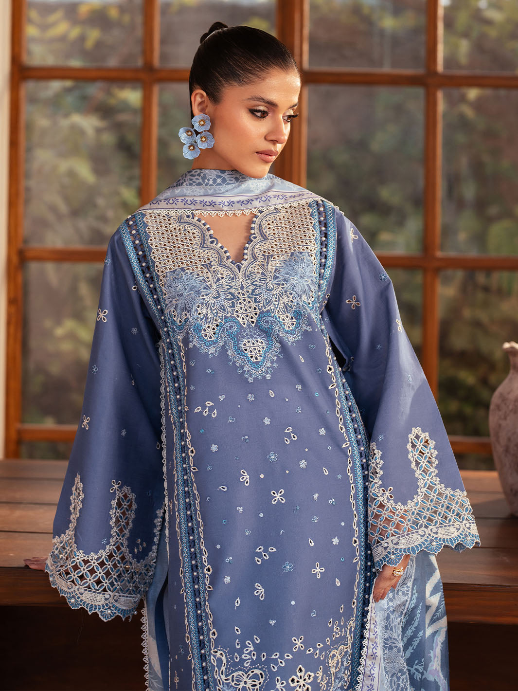 Bin Ilyas | Mehroze Luxury Lawn 25 | 91 - A - Official Bin Ilyas - Agha Fabrics UK