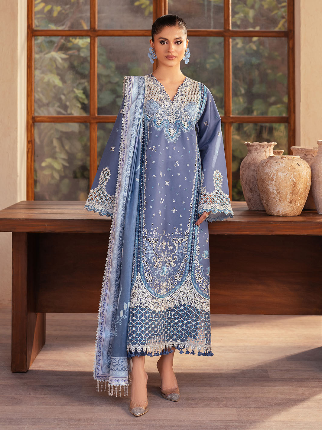 Bin Ilyas | Mehroze Luxury Lawn 25 | 91 - A - Official Bin Ilyas - Agha Fabrics UK