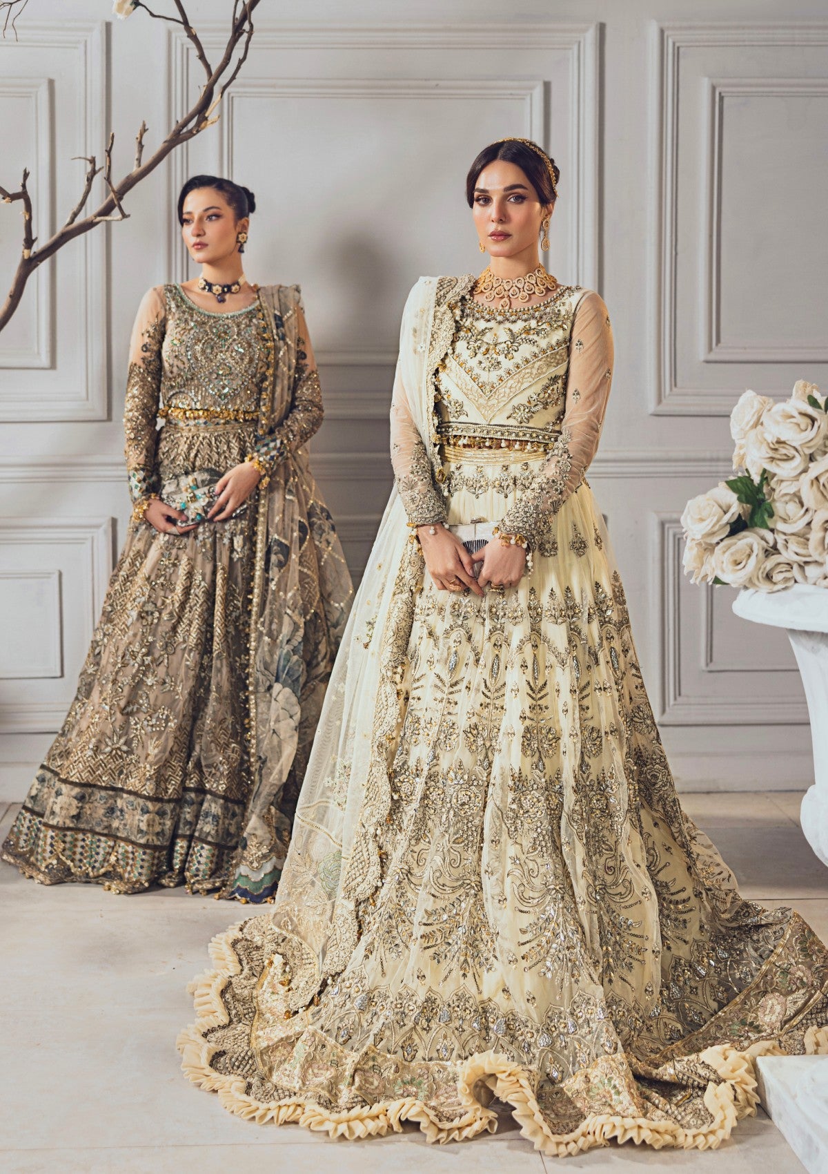 Formal Collection - Rubaaiyat - Wedding Edit 24 - Skin Gold - Official Rubaaiyat - Agha Fabrics UK