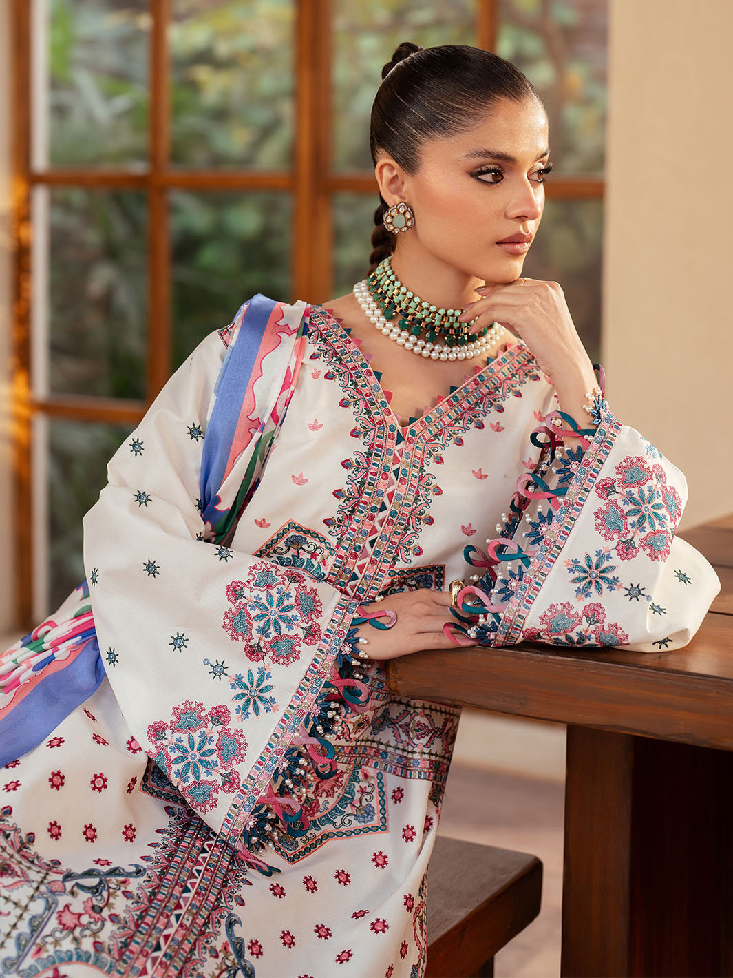 Bin Ilyas | Mehroze Luxury Lawn 25 | 92 - A - Official Bin Ilyas - Agha Fabrics UK