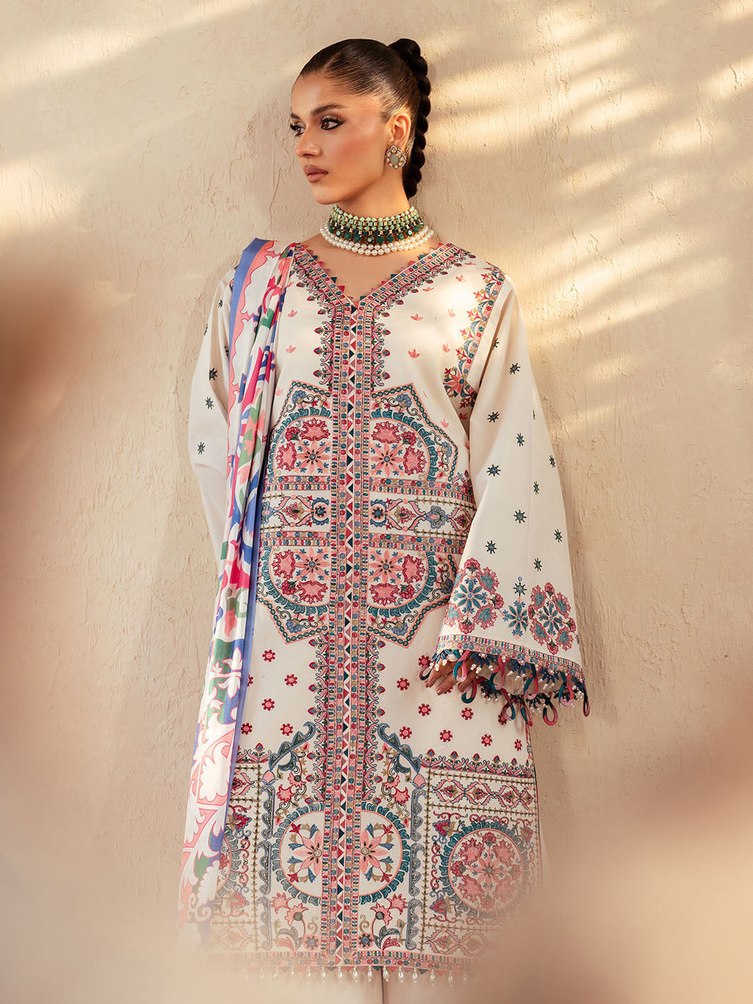 Bin Ilyas | Mehroze Luxury Lawn 25 | 92 - A - Official Bin Ilyas - Agha Fabrics UK