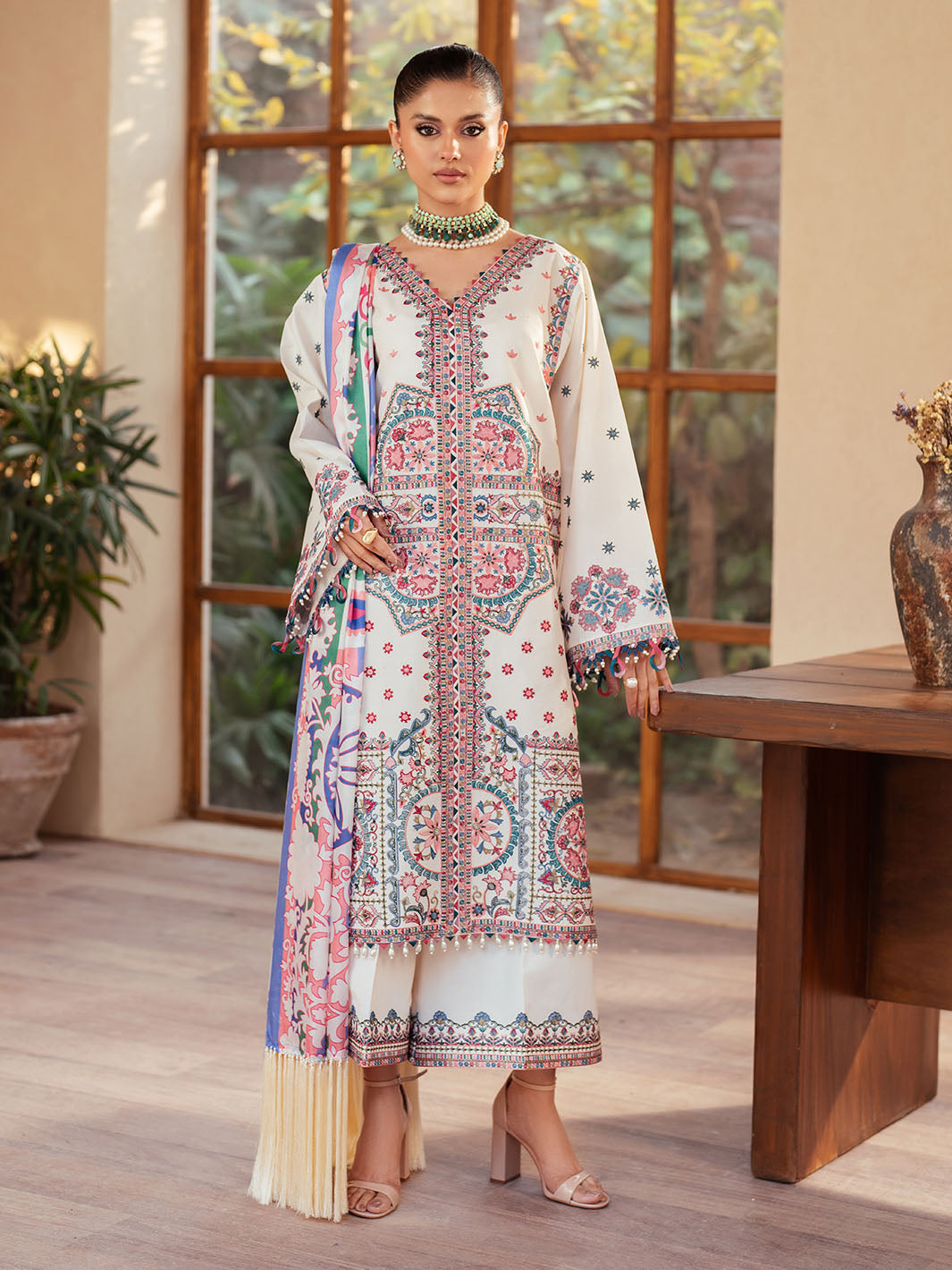 Bin Ilyas | Mehroze Luxury Lawn 25 | 92 - A - Official Bin Ilyas - Agha Fabrics UK